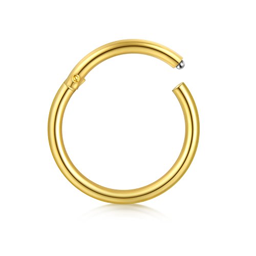Briana Williams 18 Gauge Nariz Anillo Aro Acero Inoxidable Transparente Clicker Nariz Lip Tragus Ring 8mm 10mm Joyería del Cuerpo