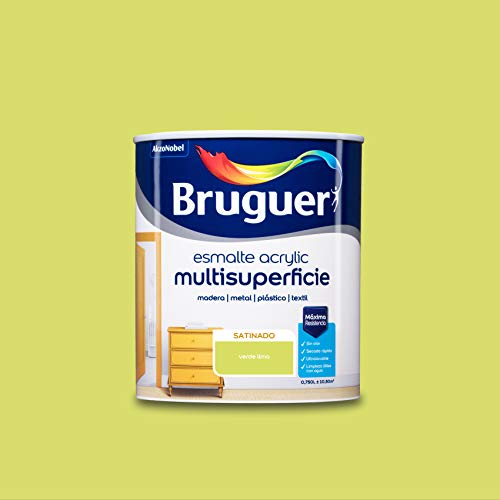 Bruguer Acrylic Multisuperficie Esmalte al agua Satinado Verde Lima 750 ml