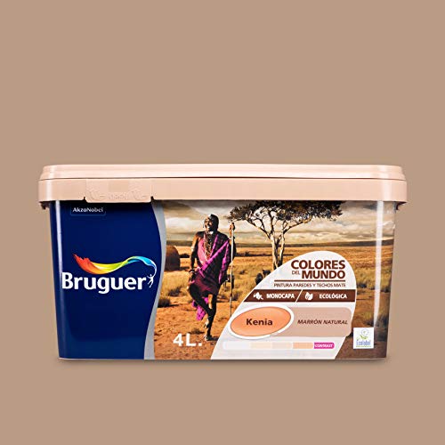 Bruguer Colores del Mundo Pintura para paredes monocapa Kenia Marrón Natural 4 L