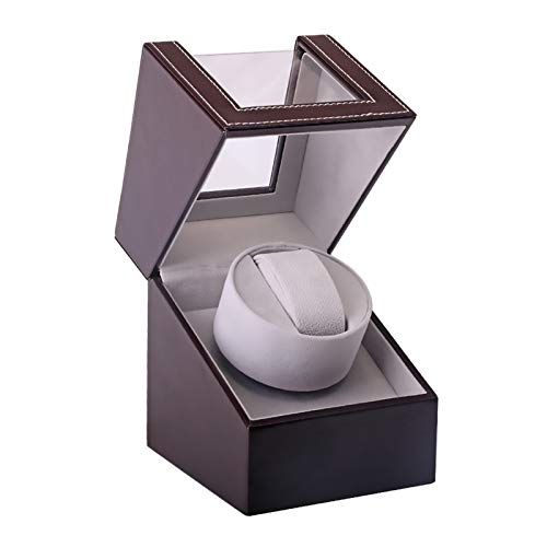 Caja de enrollamiento de Spinner Reloj Winders - Brown Black Position Mecánico Reloj Mecánico Caja de bobinado Aguadora Reloj Winder Holder Soporte Mostrar Joyería Almacenamiento Organizador Hogar sim