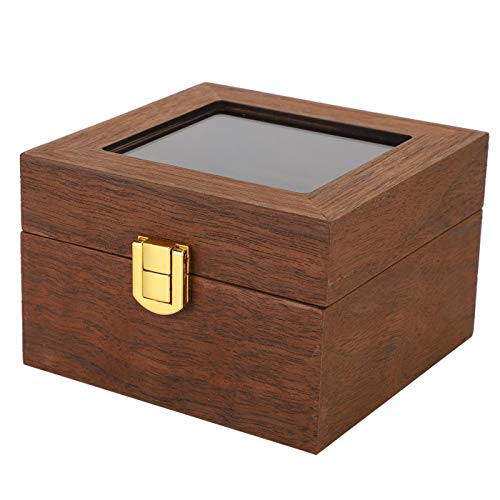 Caja de reloj de madera Caja de reloj de madera Sensación natural Color nogal negro Hebilla cuadrada Accesorios de hardware de bloqueo Durable Franela especial