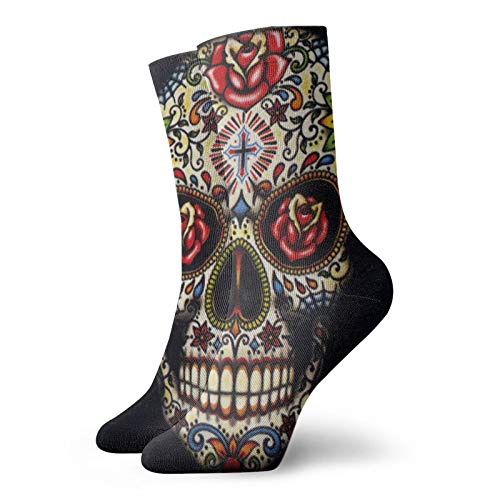 Calcetines de anime Rosey Candy Skull suave de secado rápido transpirable calcetines deportivos unisex de la tripulación de 30 cm