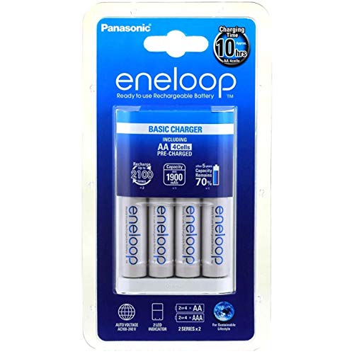 Cargador Panasonic eneloop BQ-CC18 incl. 4x Pilas Panasonic eneloop AA 1900mAh