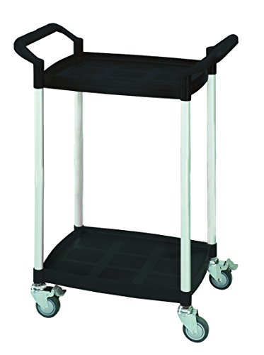 Carro de plástico T-EQUIP SKMW-420-S, 2 pisos, largo x ancho x alto: 655 mm x 370 mm x 850 mm, capacidad de carga de 100 kg, negro