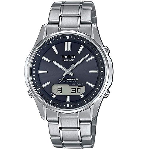 Casio WAVE CEPTOR Reloj Radiocontrolado y solar, Cristal de zafiro, Caja de titanio macizo, Negro, para Hombre, con Correa de Titanio macizo, LCW-M100TSE-1AER