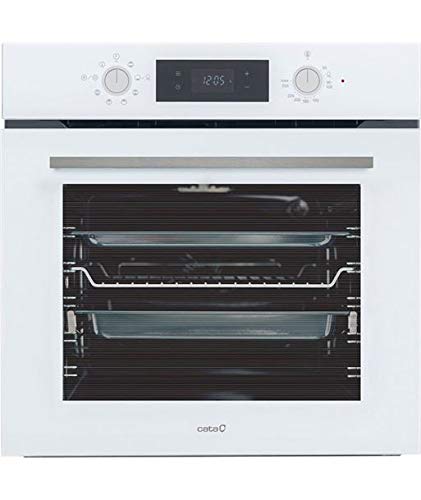 Cata | Horno Multifunción | Modelo MDS 7208 WH | Ancho de 60cm | Capacidad de 72 Litros | 8 Funciones | Sistema de Limpieza AquaSmart | Acabado en Cristal Blanco