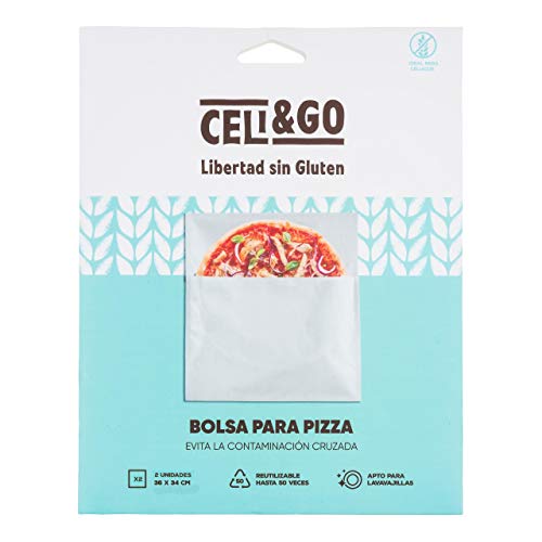 CELI&GO Bolsa para Hornear Pizza - Pack de 2 Bolsas sin Solapa Reutilizable, Lavable, Antiadherente, Libre de PFOA, Evita la Contaminación Cruzada - Tamaño Pizza Mediana 34 x 36 cm