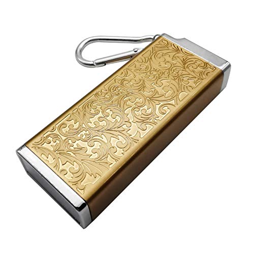 Cenicero Conjunto de 2 cenicero portátil sellada con la cubierta se puede llevar con usted Multifuncional Mini caja de almacenaje puede poner cigarrillos Prevenir Littering ( Color : Golden carved )