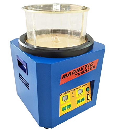 CGOLDENWALL Gran vaso magnético de inversión positiva magnética desbarbado/bruñido/pulidor/pulidora magnética de joyería acabadora con temporizador digital (KT-360A)