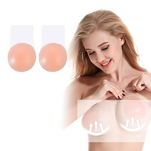 CheChury Pezoneras Silicona Push Up Breast Lift Sujetadores Adhesivos Invisibles Reutilizable Pezón Levantamiento Cubierta 100% Biológica de silicona