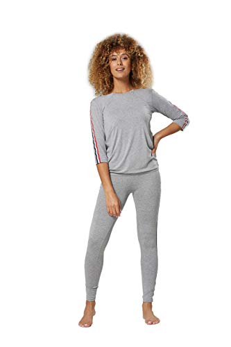 Chelsea Clark Conjunto de pijama de maternidad para mujer (gris-melange, L)