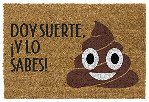 CIAL LAMA Felpudo Caca de Whatsapp, Felpudos Originales para la Entrada de Casa con Emogis, 40x70cm, Fibra de Coco y Base PVC Antideslizante