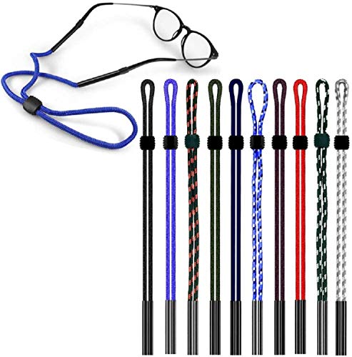 CKANDAY Paquete de 10 Correas para Gafas de Sol, Gafas Ajustables de Seguridad Gafas de retención Cordón para el Cuello Cordón para Deportes Deportes al Aire Libre Adolescentes Niños Hombres Mujeres