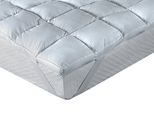 Classic Blanc - Topper/Sobrecolchón de fibra antialérgico (antiácaros, bacterias y hongos), firmeza media, altura 8cm. 135x190cm-Cama 135 (Todas las medidas)