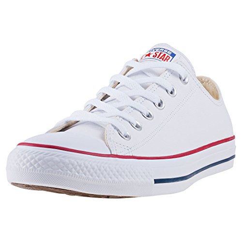 Converse Chuck Taylor Core Lea Ox, Zapatillas De Cuero Unisex Adulto, Blanco, 38 EU