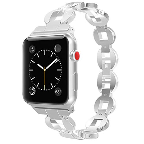 Correa de metal de acero inoxidable para Apple Watch Band 38mm 42mm 40mm 44mm Correa de piedras preciosas para iwatch SE 6 5 4 3 2 1 Accesorios