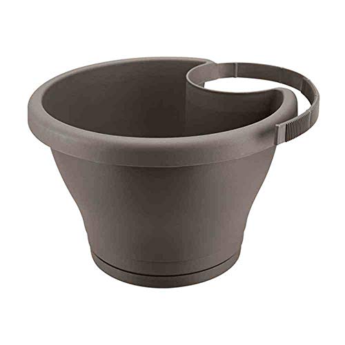 Corsica Drainpipe Clicker - Maceta para plantas (diámetro: 24 cm), color gris