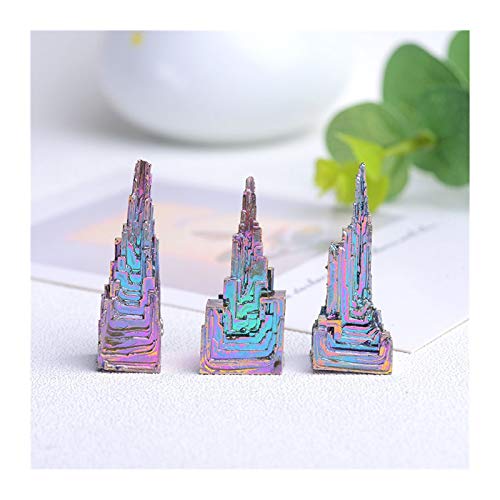 CQHUI Pirámide de Cuarzo de Metal 100% bismuto bismuto Bismuth de Cuarzo Piedra Preciosa Reiki decoración del hogar Cristales crudos (Color : 10 20g, Size : 2pc)