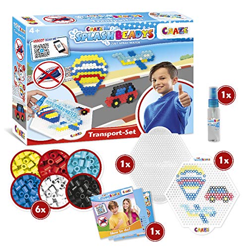 CRAZE Splash Beadys 32473 - Juego de Cuentas para Planchar sin Aros, para Principiantes, diseño de avión