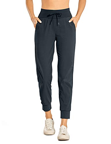 CRZ YOGA Mujer Pantalones de Chándal Cintura Elástica Cordón Jogger Pants Pantalones Casuales Correr con Bolsillos True Navy 36