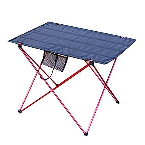 CUHAWUDBA Mesa Plegable Mesa De Picnic De Barbacoa Mesa De Camping PortáTil Mesa Plegable Al Aire Libre Camping Mesa Plegable De AleacióN De Aluminio Rojo