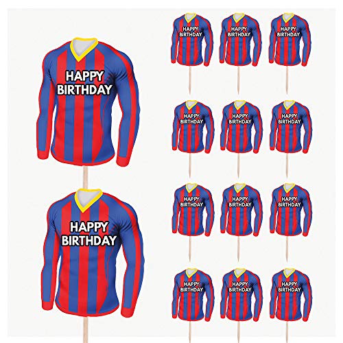 Decoración para tartas de cumpleaños con diseño de fútbol (14 unidades), colores de palacio de cristal