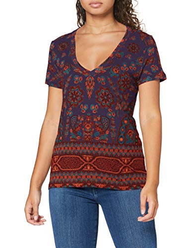 Desigual TS_Benin Camiseta, Azul, L para Mujer