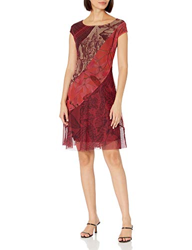 Desigual Vest_Houston Vestido Casual, Rojo, M para Mujer