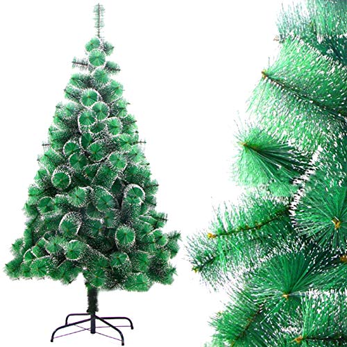 DISON TOYS Árbol de Navidad Artificial Natural Pino de Blanco Nevado Árbol Decorativo Verde con Soporte de Metálico Decoración Navideña 180 cm 220 Tips
