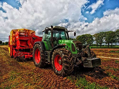 DKISEE Rompecabezas de 300 piezas, diseño de tractor debajo de las nubes blancas, regalo creativo, juguetes educativos clásicos para adultos y familias