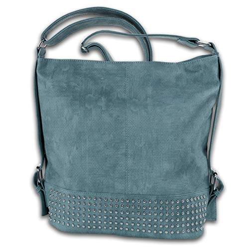 DrachenLeder OTJ143B - Bolso bandolera para mujer (piel sintética), color azul