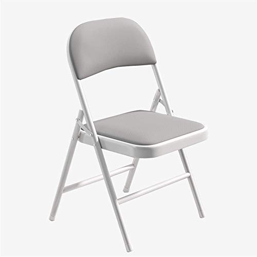 DSHUJC Sillas Plegables Blancas de Tela Acolchada Silla Plegable con Estructura de Acero Resistente, Asiento Acolchado cómodo, fácil de Guardar para Exteriores e Inter