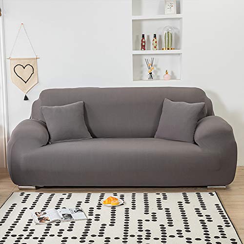 DWTECH Funda elástica para sofá Elasticas de 1 2 3 4 Plazas (Gratis 2 Funda de Cojines) Universal Funda Cubre Sofas Ajustables, Antideslizante Protector Cubierta de Muebles con Cuerda de fijación