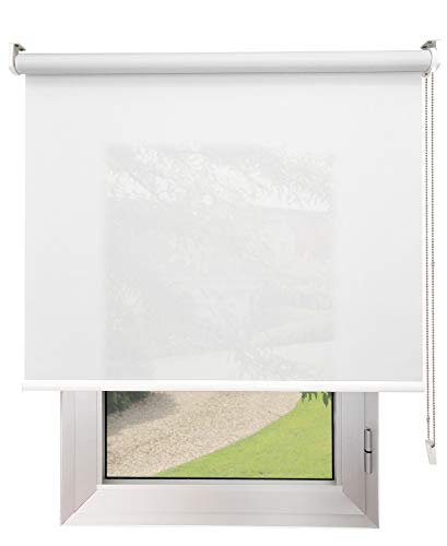 EB ESTORES BARATOS Estor Termoregulador Luminoso (Screen Trevira sin PVC) Tacto Textil/LO AJUSTAMOS A SU Medida EXACTA Ancho x Alto. Color: Blanco Grisaceo. Medidas: 180cm x 220cm