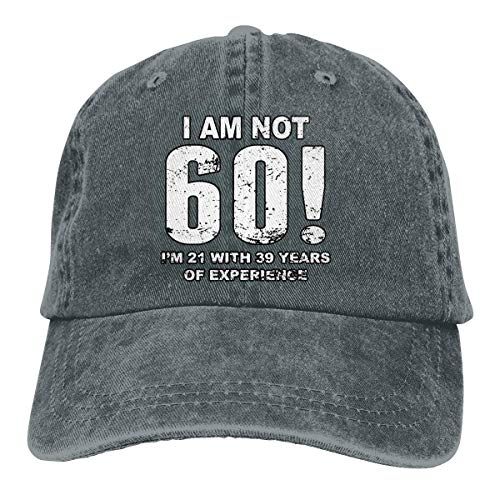 Egoa Trucker Cap ¡No Tengo 60! 60 Cumpleaños Lavado Ajustable Acogedor Duradero Papá Sombrero Clásico Pesca Gorra De Béisbol Unisex Sombrero De Camionero Hiphop Personalizado