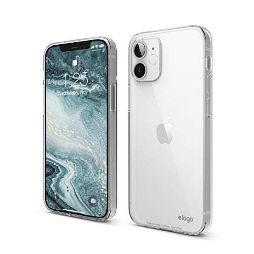 elago Clear Transparente Funda Compatible con iPhone 12 Mini Case (5.4"), Cover Cristal Clear Suave TPU, Protección Pantalla & Cámara, Protectora Anti-Choques (Transparente)