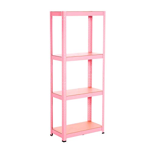 Estantería Rosa Metálica Modular con 4 Baldas Ajustables | RDM | Estantería Uso Doméstico | Estantería Multiusos | Dimensiones 148x60x30cm | Aguanta hasta 240Kg