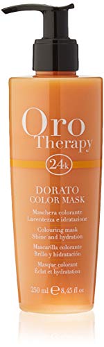 Fanola - Mascarilla colorante profesional Oro Therapy 24 K, aporta brillo, hidrata, aviva color y ayuda a iluminar reflejos, 250 ml, 250ml Biondo miele