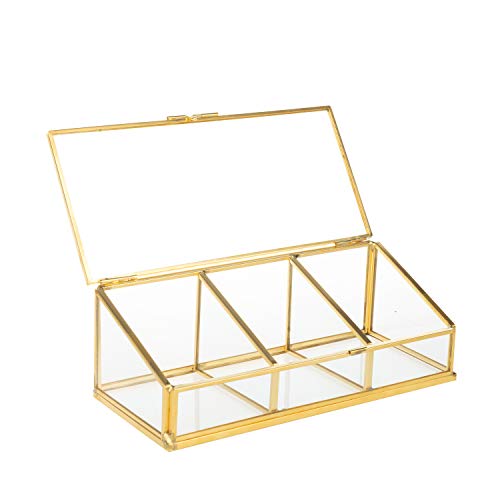 Feyarl Caja de almohadillas de algodón cosmético para maquillaje, caja de joyas, baratija de cristal, anillo tirón pendiente, collar caja transparente decorativa de belleza