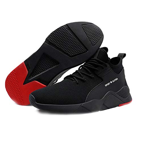 FinWell 1 Pair Heavy Duty Sneaker Protect Your Feets Safety Work Shoes Wearable Breathable Anti-Slip Puncture Proof for Men