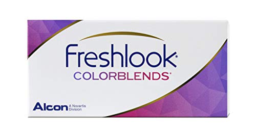 Freshlook Colorblends - Lentes de contacto de color neutras mensuales (R 8.6 / D 14.5 / 0 Diop. / Color Azul Brillante), Pack de 2 uds.