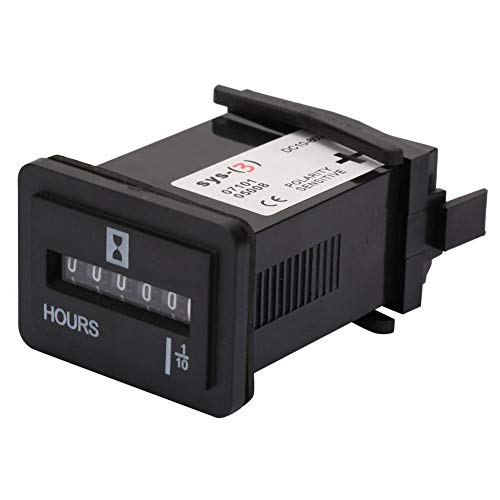 FTVOGUE Contador de Horas mecánico de Cuarzo de 10-80 V CA/CC 99999,9 Horas para recuento de Tiempo del generador de Motor