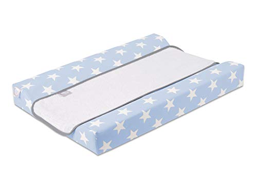 Funny Baby Stars Azul - Colchon cambiador comoda, unisex, celeste