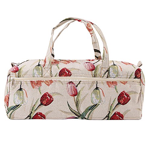 GLOGLOW Hermosas Flores Patrones Viaje portátil Bolsa Almacenamiento Organizador Ahorro Espacio Bolsas para el Bolso Maquillaje Almacenamiento Dormitorio Escritorio(Rosa Jacquard)