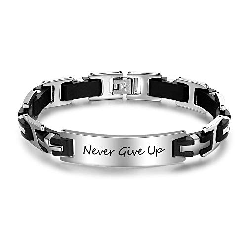 Grand Made Nombre personalizado Pulsera de acero inoxidable con pulsera grabada Pulsera personalizada Nombre Pulsera de emergencia Pulsera para mujeres (Diseño cruzado, Acero inoxidable)