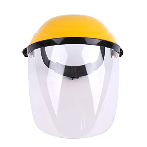 Hanxin - Casco de soldadura antisalpicaduras eléctrico de protección transparente, soldador pantalla, Blanc (Écran Facial), Jaune (Tête), Comme le montrent les images