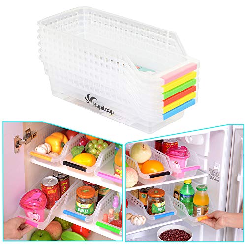 HapiLeap Frigorífico Durable de Almacenamiento de Escritorio Caja de Recolección de Cocina de Fruit Basket Soporte para Rack de Basket Container (6 Pack)