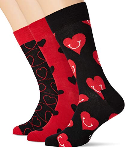 Happy Socks I Love You Gift Box Calcetines, Multicolor (Multicolour 430), 7/10 (Talla del fabricante: 41-46) (Pack de 3) para Hombre