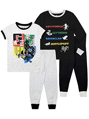 HARRY POTTER Pijamas Paquete de 2 para niños Hogwarts Ajuste Ceñido Multicolor 9-10 Años