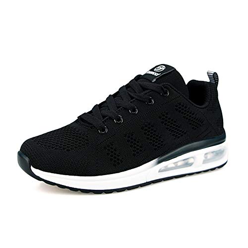 Hoylson Zapatillas de Deportivos para Mujer Running Zapatos Asfalto Ligeras Calzado Aire Libre Sneakers(Negro, EU 38)